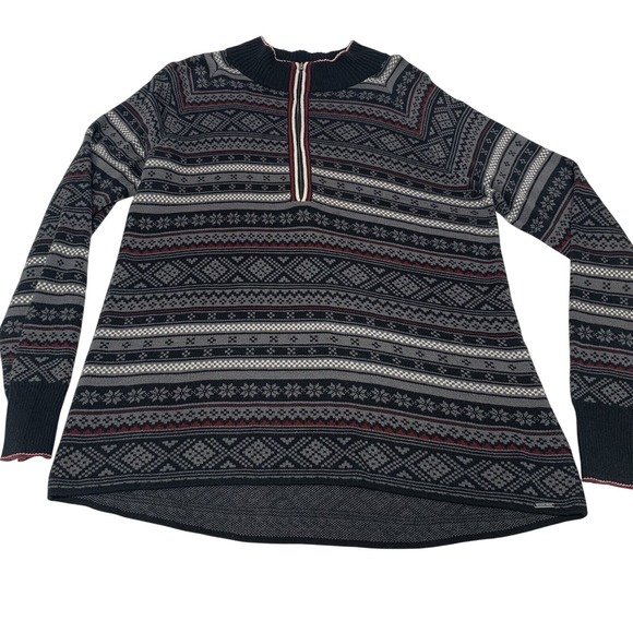 Eddie Bauer Other - Eddie Bauer  Fair Isle 1/4  Zip Sweater Men XL Cotton Blend Casual Preppy Travel